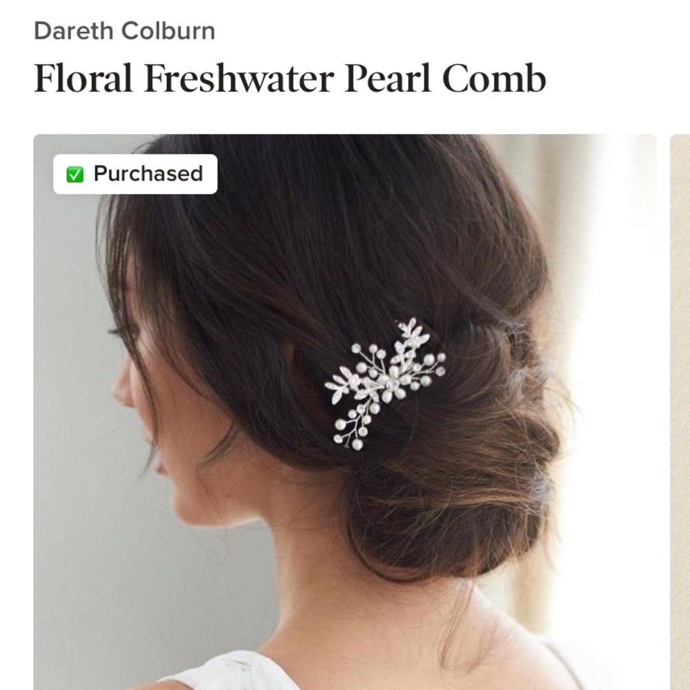 NEW never worn bridal comb with freshwater pearls